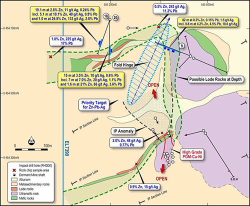 Geology plan map of the Dora East Prospect